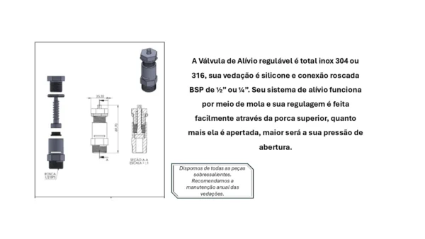 Válvula de Alívio de Pressão 1 a 8 Bar - Imagem 2